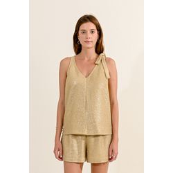 Molly Bracken Top with braid - gold (GOLD)