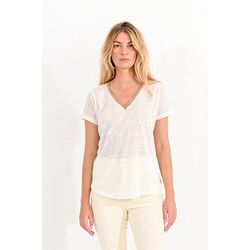 Molly Bracken T-shirt avec col en V - blanc (WHITE)