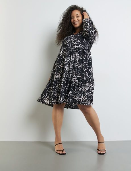 Samoon Dress with an all-over pattern - blue (08102)