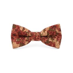 Mr. Célestin Cork bow tie - Soajo  - red/brown (Maroon Flowers)