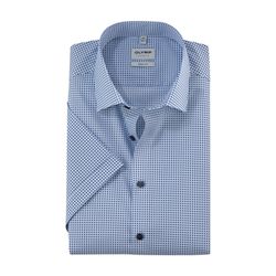 Olymp Body fit: short sleeve shirt - blue (11)