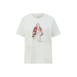 s.Oliver Red Label Printshirt mit Crew Neck - weiß (02D0)