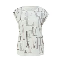 s.Oliver Black Label T-Shirt mit glänzendem Folienprint  - weiß (02D4)