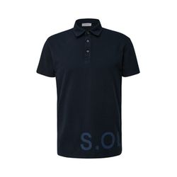 s.Oliver Red Label Polo-Shirt mit Label-Print   - blau (5978)