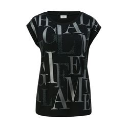 s.Oliver Black Label T-shirt with shiny foil print  - black (99D6)