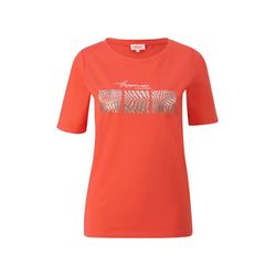s.Oliver Red Label T-shirt avec impression sur le devant  - orange (25D3)