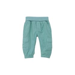 s.Oliver Red Label Relaxed: trousers with turn-up waistband   - green/blue (6553)