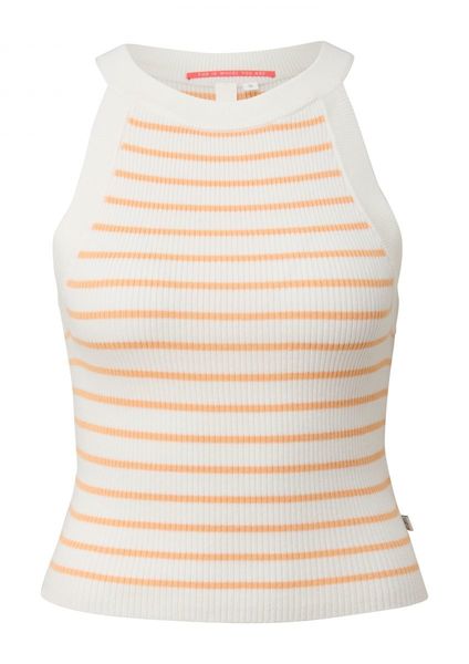 Q/S designed by Knitted top in a viscose blend - orange/white (21G2)