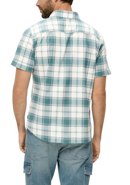 s.Oliver Red Label Kurzes Baumwollstretch-Hemd im Slim Fit  - weiß/grün/blau (65N1)