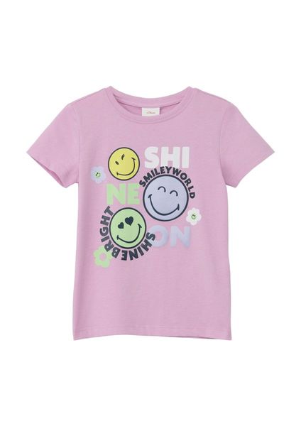 s.Oliver Red Label Baumwollshirt mit Smiley®-Frontprint  - pink (4442)
