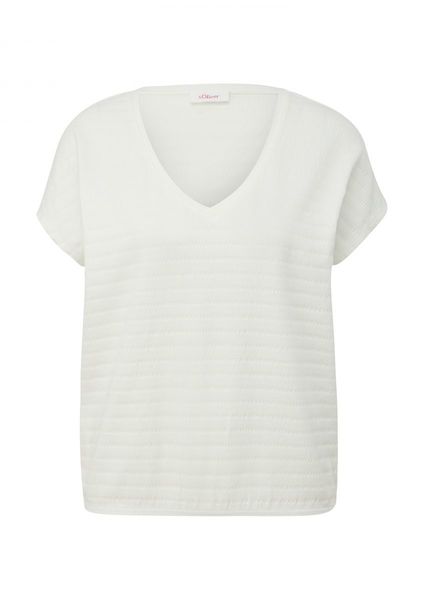 s.Oliver Red Label T-Shirt mit überschnittenen Schultern  - weiß (0210)