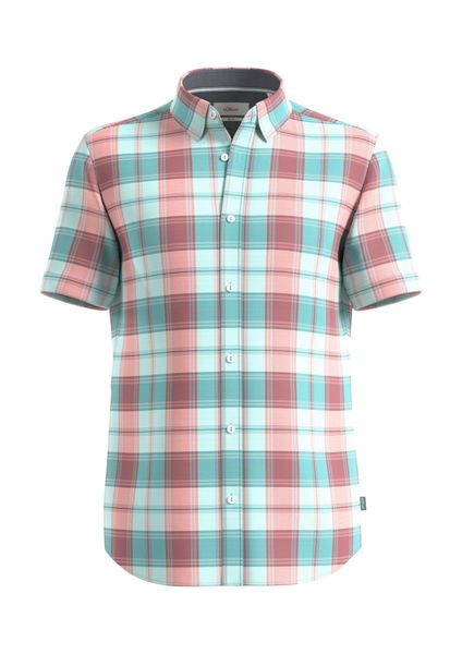 s.Oliver Red Label Short stretch cotton shirt in slim fit  - red/blue (60N1)