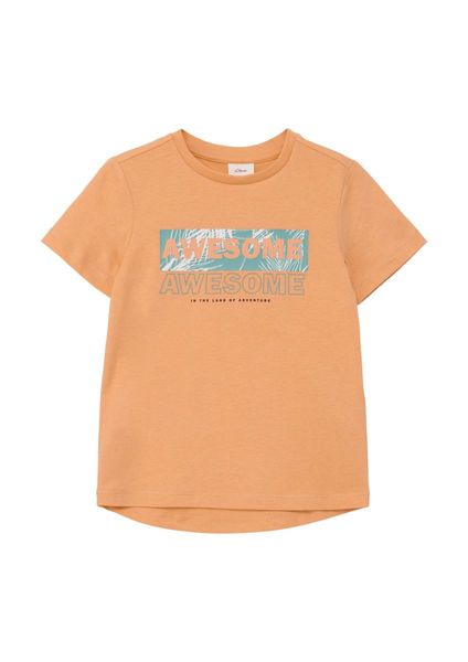 s.Oliver Red Label T-shirt with lettering print  - orange (2110)