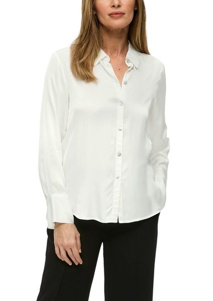 s.Oliver Black Label Long shirt blouse made of pure viscose - white (0200)