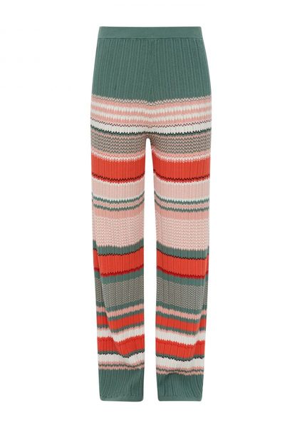 s.Oliver Red Label Regular: stretch viscose knit trousers  - orange/green (25G6)