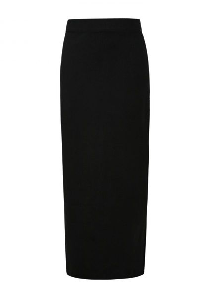 Q/S designed by Maxi-skirt with ribbed structure - black (9999)