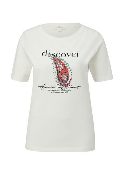 s.Oliver Red Label T-shirt made of stretch cotton - white (02D1)