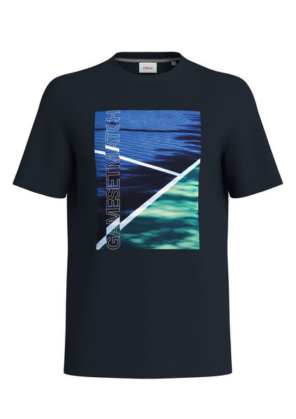 s.Oliver Red Label T-Shirt mit Frontprint - blau (59D1)