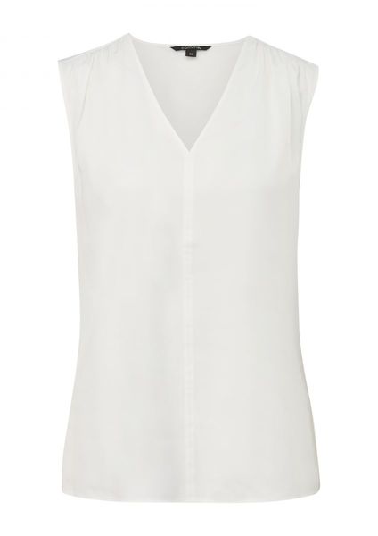 comma Viscose blend top with a satin finish - white (0120)