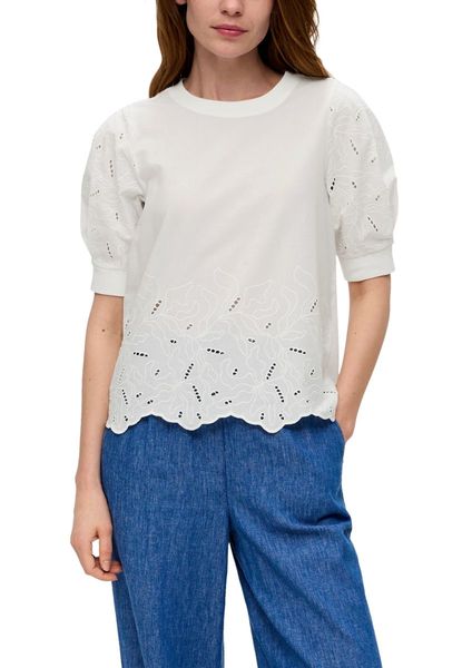 s.Oliver Red Label Cotton shirt with embroidery   - white (0210)