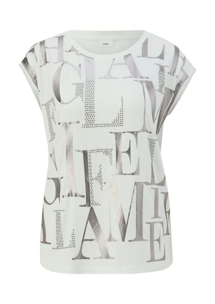 s.Oliver Black Label T-shirt à l'imprimé brillant  - blanc (02D4)
