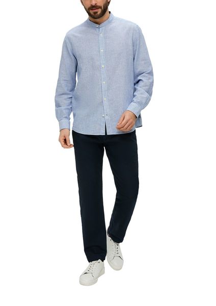 s.Oliver Red Label Regular: chemise en coton et lin mélangés  - bleu (59G9)