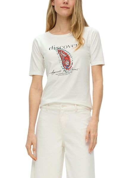 s.Oliver Red Label T-shirt made of stretch cotton - white (02D1)