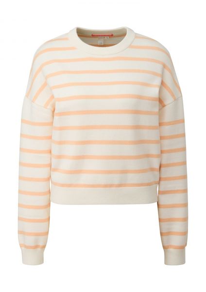 Q/S designed by Knitted sweater made of viscose blend - orange/white (21G0)