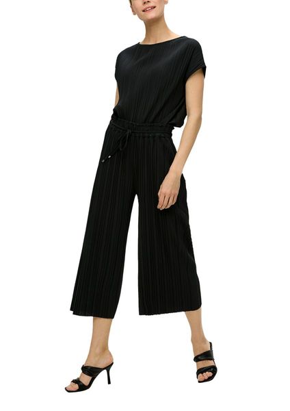 s.Oliver Black Label Pleated trousers with wide leg - black (9999)