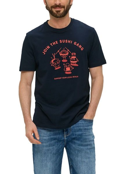s.Oliver Red Label T-Shirt mit Grafik-Print - blau (59D1)