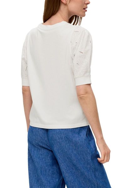 s.Oliver Red Label T-shirt en coton avec broderie   - blanc (0210)