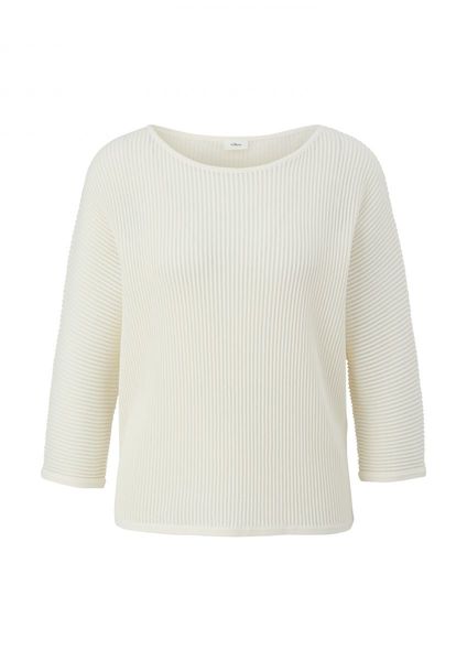 s.Oliver Black Label Knitted sweater with batwing sleeves - white (0200)