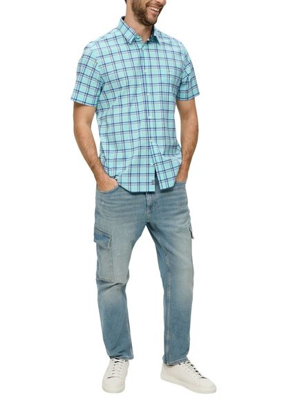 s.Oliver Red Label Regular: Kurzarmhemd mit aufgesetzter Tasche - blau (60N4)