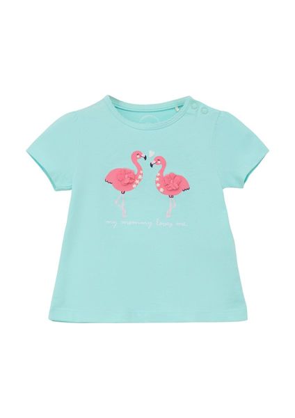 s.Oliver Red Label T-shirt with flamingo artwork   - blue (6006)