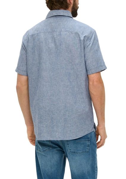 s.Oliver Red Label Regular: Kurzarmhemd aus Leinen-Baumwoll-Mix  - blau (59W0)