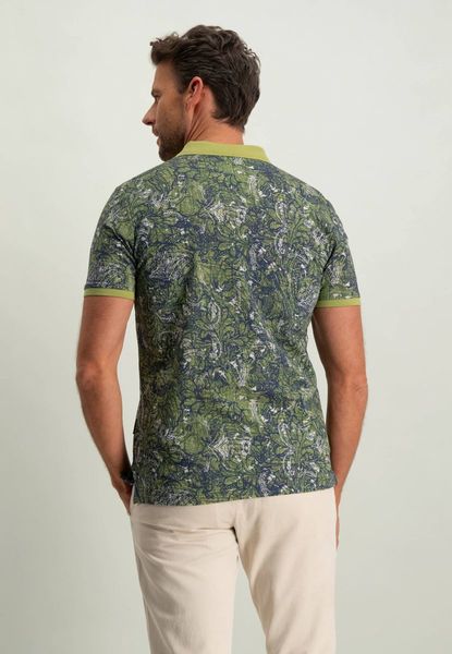 State of Art Piqué polo shirt with digital print - green (3157)