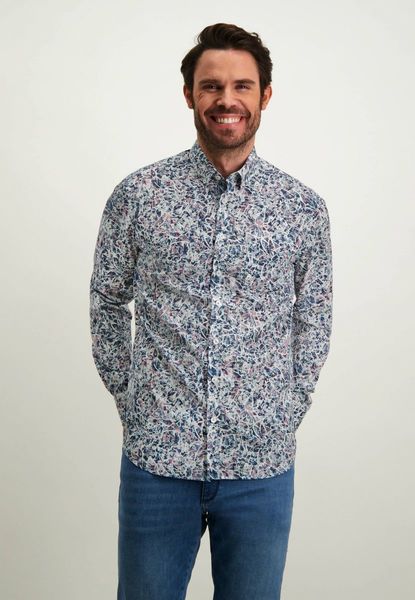 State of Art Button-down shirt with regular fit - white/blue (1143)