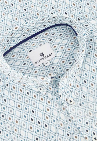 State of Art Shirt with geometric print - blue (5611)
