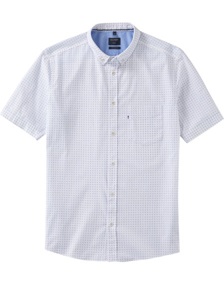 Olymp Casual Freizeithemd : Regular fit - weiß/blau (00)