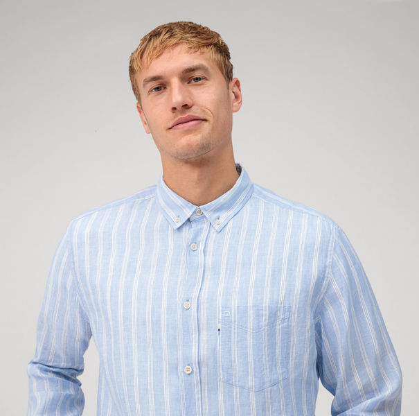 Olymp Freizeithemd : Regular Fit - weiß/blau (11)