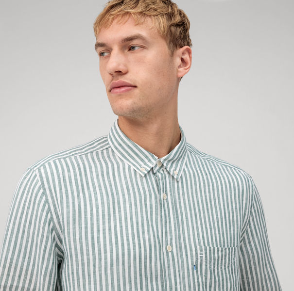Olymp Casual shirt : Regular fit - white/green (48)