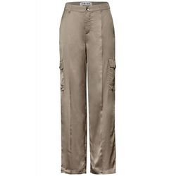 Street One Casual fit satin trousers - beige (15617)