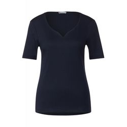 Street One Shirt with heart neckline - blue (11238)