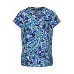 Street One Print blouse shirt - blue/green (35681)