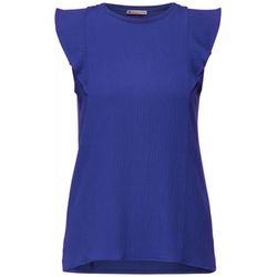 Street One Top with volant - blue (15614)