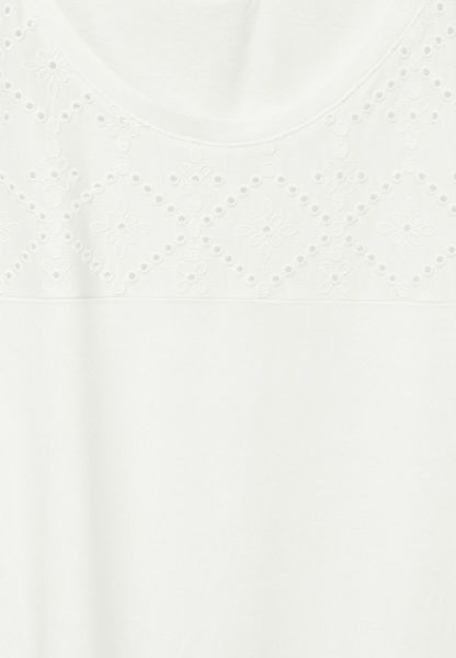 Street One T-shirt with embroidery - white (10108)