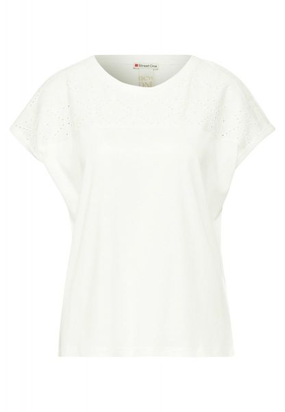 Street One T-shirt with embroidery - white (10108)