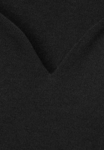 Street One Shirt mit Herz-Ausschnitt - schwarz (10001)