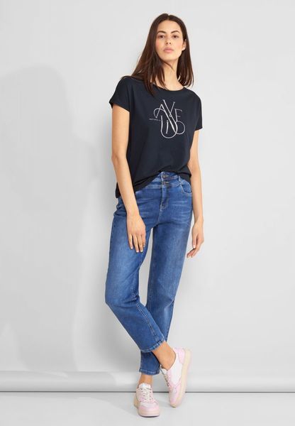 Street One T-shirt with wording - blue (21238)