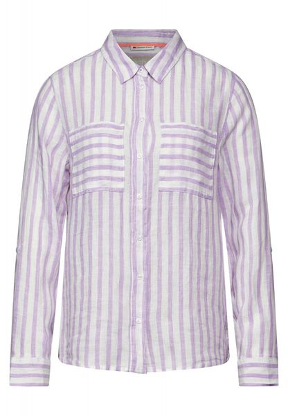 Street One Striped shirtcollar blouse - purple (25384)